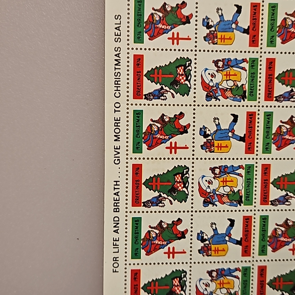 The American Lung Association Christmas seals 'for life & breath' 1974 ephemera - Picture 4 of 6